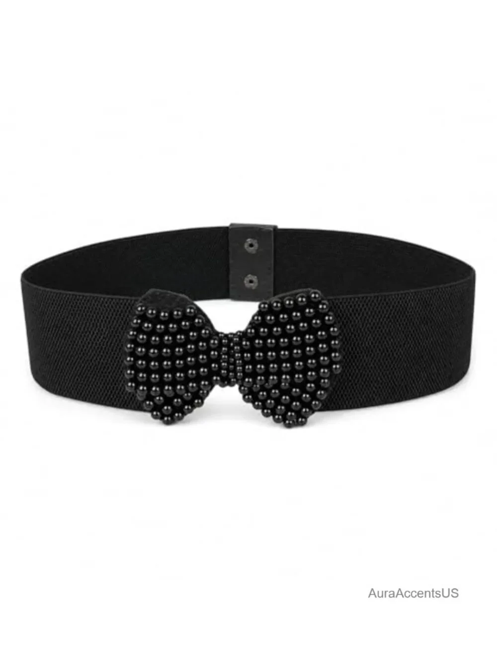 Stretch Waistband Pearl Bow Elastic Dress Belt
